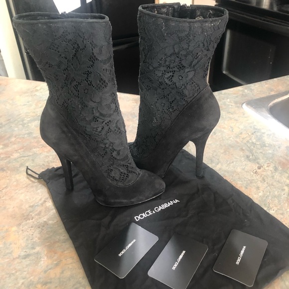 Dolce & Gabbana Suede lace booties - Picture 4 of 5